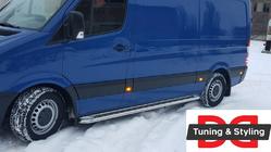 Volkswagen Crafter 2006–2016 Stranski pragovi Premium (2 kos, nerj.) Ø60, srednja medosna razdalja fotografija 6