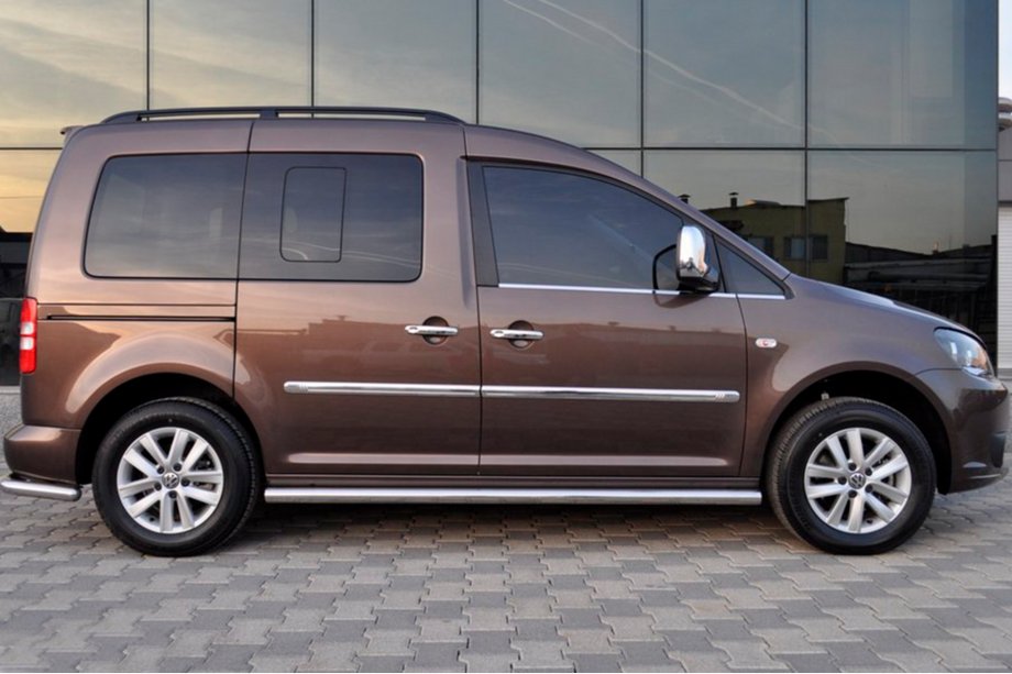 Volkswagen Caddy 2010–2015 Stranske cevi BB001 (2 kos, nerjavno jeklo) d60, standardna osnova Fotografija 2