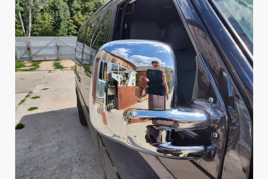 Volkswagen T4 Caravelle/Multivan 1990–2003 Kromirani pokrovi ogledal (2 kosa, plastika) OmsaLine - turška plastika Fotografija 2
