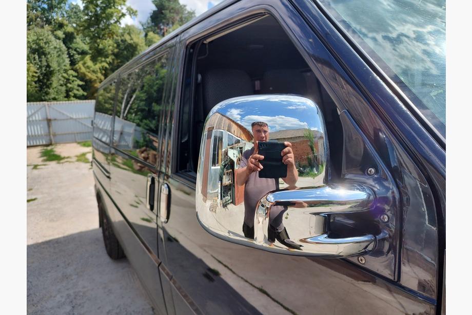 Volkswagen T4 Caravelle/Multivan 1990–2003 Kromirani pokrovi ogledal (2 kosa, plastika) OmsaLine - turška plastika Fotografija 3