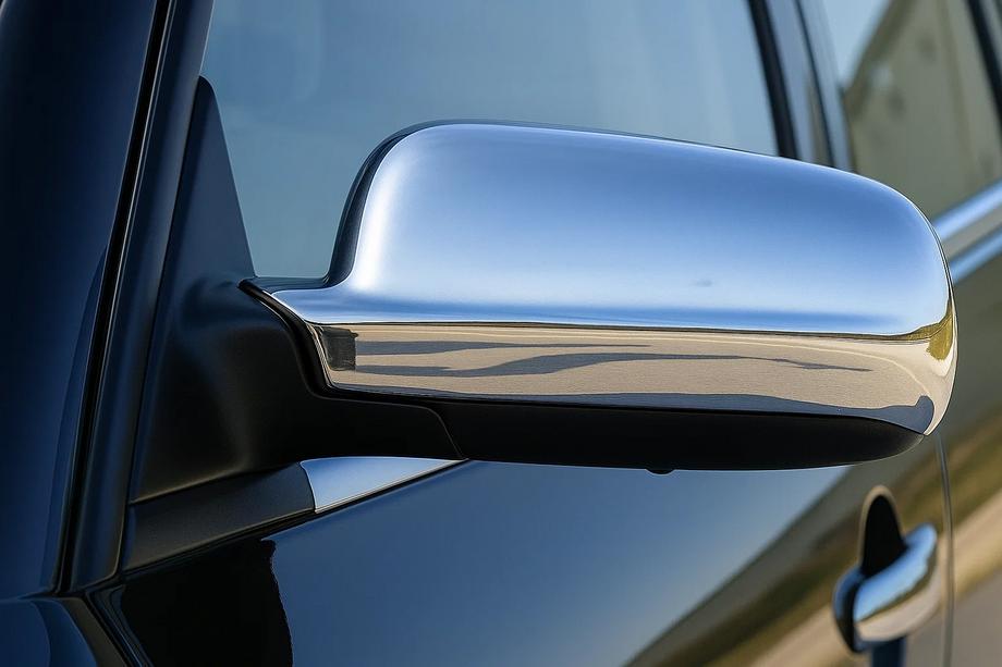 Volkswagen Bora 1998–2004 Kromirani pokrovi ogledal (2 kos) Polirano nerjavno jeklo Fotografija 3