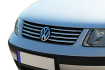 Volkswagen Passat B5 1997–2005 Okrasne letvice za masko (nerjavno jeklo) 2001-2005, OmsaLine - italijansko nerjavno jeklo fotografija 1