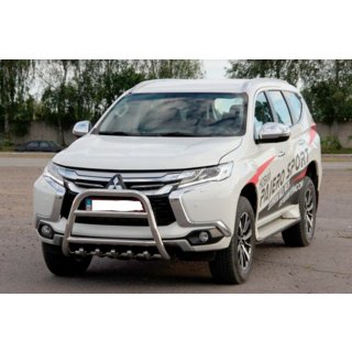 Prednji zaščitni lok WT008 (nerjavno jeklo) Mitsubishi Pajero Sport 2015– fotografija 3