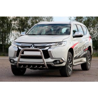 Prednji zaščitni lok WT008 (nerjavno jeklo) Mitsubishi Pajero Sport 2015– fotografija 4
