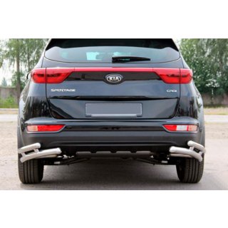 Zadnji dvojni kotni zaščiti AK003-dvojni (nerjavno jeklo) Kia Sportage 2015–2021 fotografija 1