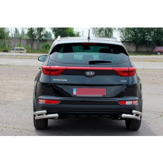 Zadnji dvojni kotni zaščiti AK003-dvojni (nerjavno jeklo) Kia Sportage 2015–2021 fotografija 3