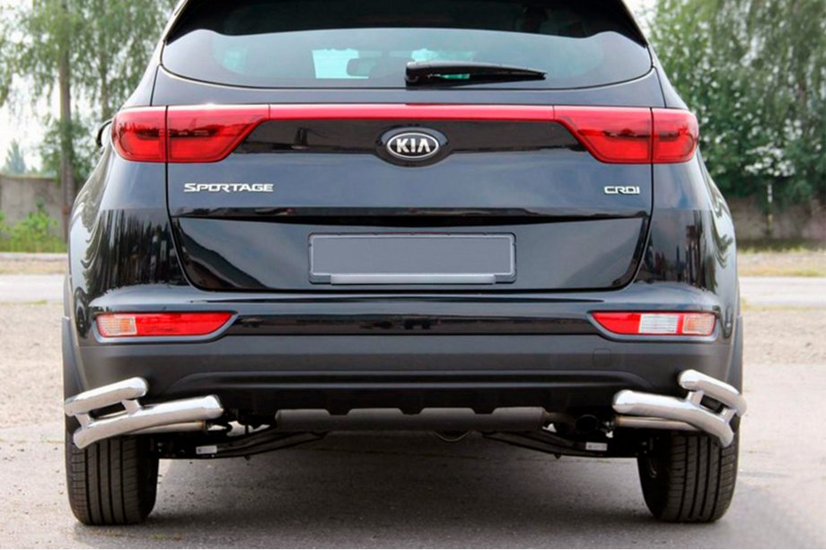 Kia Sportage 2015–2021 Zadnji dvojni kotni zaščiti AK003-dvojni (nerjavno jeklo) Image