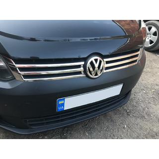 Okrasne letvice za masko (2 kosa, nerjavno jeklo) Volkswagen Caddy 2010–2015 fotografija 1