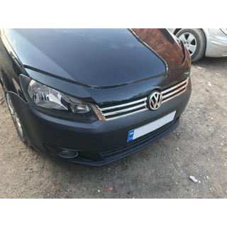 Okrasne letvice za masko (2 kosa, nerjavno jeklo) Volkswagen Caddy 2010–2015 fotografija 2
