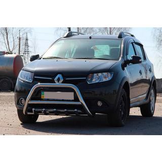 Sprednji zaščitni lok WT003 (nerjaveče jeklo) Renault Sandero 2013–2022 fotografija 1