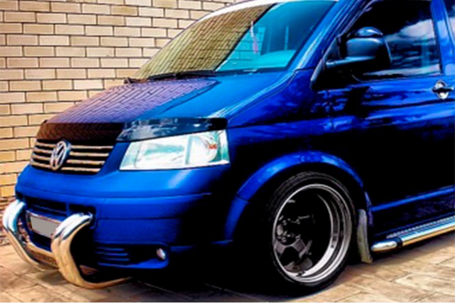 Volkswagen T5 Transporter 2003–2010 Sprednji zaščitni lok (bullbar) ST006-04 "Nostrils" (nerjaveče jeklo) Fotografija 5