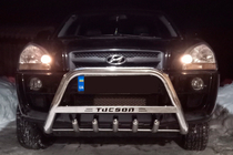 Hyundai Tucson JM 2004– Sprednji zaščitni lok WT004 (inox) fotografija 3