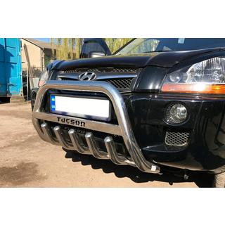 Sprednji zaščitni lok WT004 (inox) Hyundai Tucson JM 2004– fotografija 2