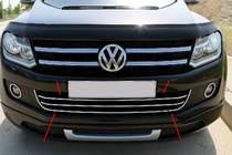 Volkswagen Amarok 2010–2022 Nerjaveče letvice za sprednji odbijač – »nasmeh« (3 kosi) fotografija 1