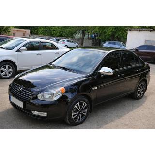 Kromirani pokrovi ogledal (2 kosa, plastika) Hyundai Accent 2006–2010 fotografija 1