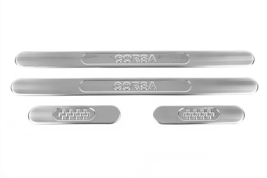 Opel Corsa D 2007–2014 OmsaLine zaščitne letve pragov (inox) Spredaj in zadaj Fotografija 2