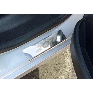 Zaščitne letve za pragove Carmos (4 kosi, nerjavno jeklo) Peugeot 207 2006–2014 fotografija 2