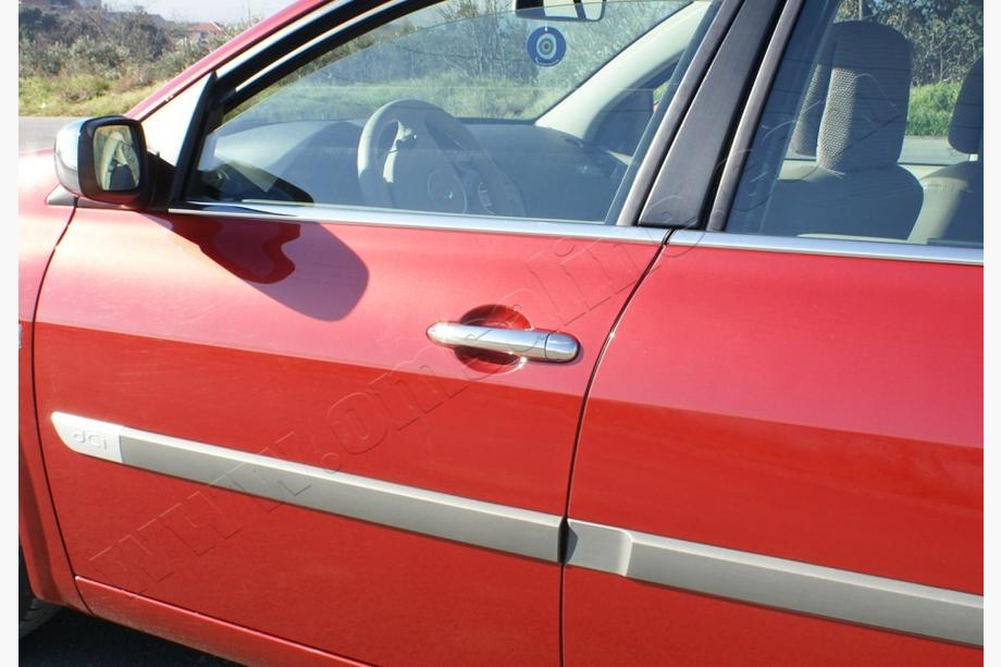 Renault Megane II 2004–2009 Kromirane obloge kljuk vrat (4 kosi, nerjavno jeklo) OmsaLine - italijansko nerjavno jeklo Fotografija 4