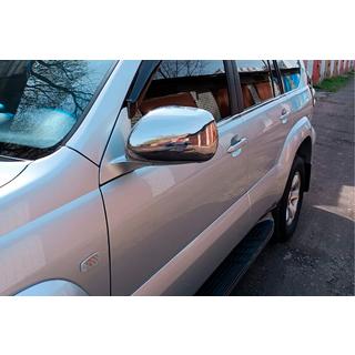 Kromirani pokrovi ogledal (2 kosa, nerjavno jeklo) Toyota Land Cruiser Prado 120 2002–2009 fotografija 4