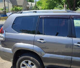 Toyota Land Cruiser Prado 120 2002–2009 Kromirane turške strešne sani Plastične pritrdilne noge fotografija 1