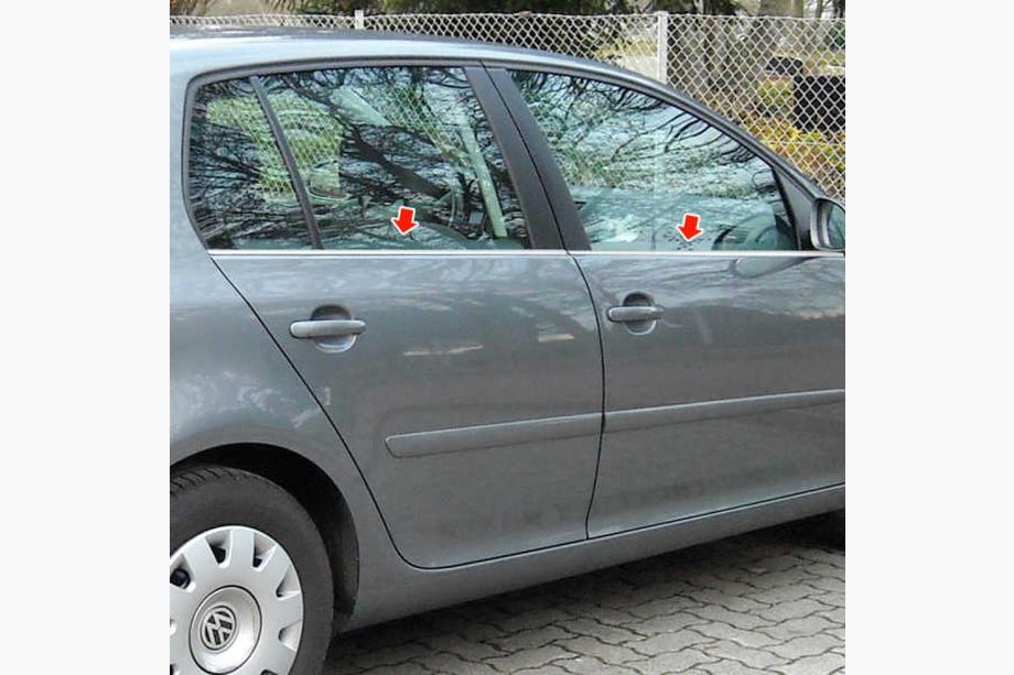 Volkswagen Golf 5 2003–2009 Zunanje okenske letvice (4 kosi, nerjavno jeklo) Image