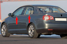 Volkswagen Jetta 2006–2011 Zunanja okenska obroba (4 kosi, inox) fotografija 1