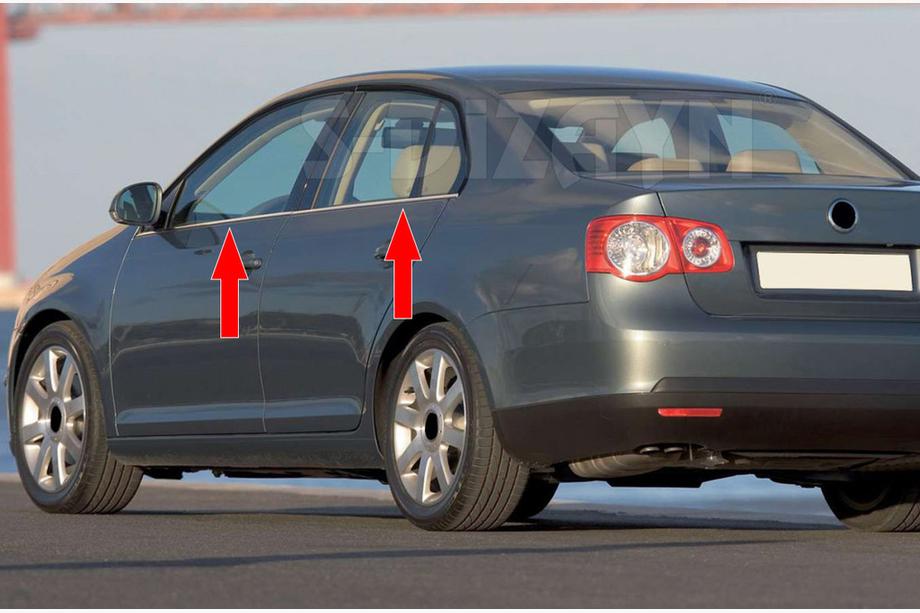 Volkswagen Jetta 2006–2011 Zunanja okenska obroba (4 kosi, inox) Image
