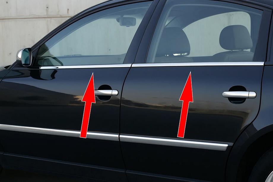 Volkswagen Passat B5 1997–2005 Zunanja okenska obroba (4 kosi, inox) Carmos - turško nerjaveče jeklo Image