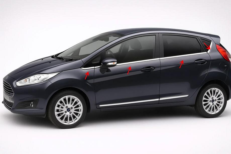 Ford Fiesta 2008–2017 Okenske letve (8 kos, nerjaveče jeklo) Image