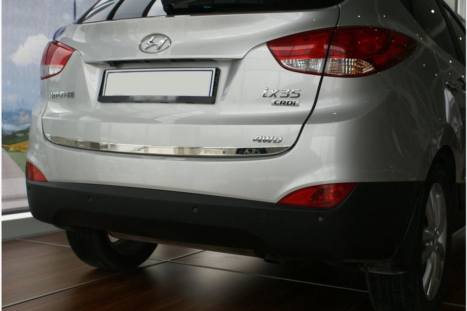 Hyundai IX-35 2010–2015 Zaščitna letev roba prtljažnika (nerjaveče jeklo) OmsaLine - italijansko nerjavno jeklo Image