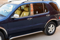 Mercedes ML W163 1997–2005 Zunanje okenske obrobe (6 kos, nerjavno jeklo) Carmos - turško nerjaveče jeklo fotografija 1