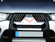Mitsubishi L200 2006–2015 Okrasne letvice za masko hladilnika (14 kosov, nerjaveče jeklo) fotografija 2
