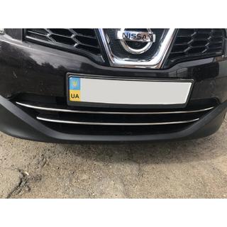 Letvice za spodnjo masko (2 kosa, nerjaveče jeklo) Nissan Qashqai 2010–2014 fotografija 1