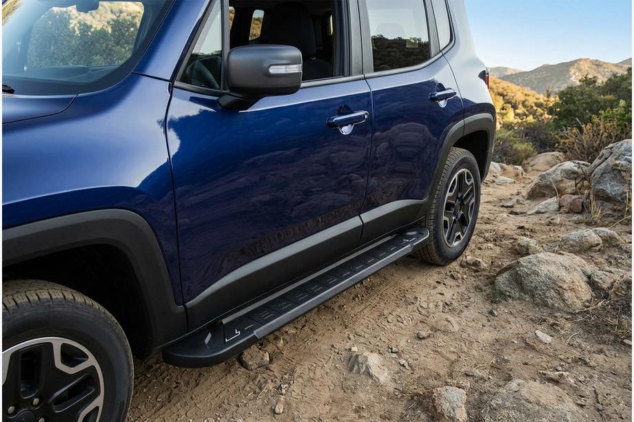 Jeep Renegade 2014– Stranske stopnice RedLine Black (2 kosa, aluminij) Image