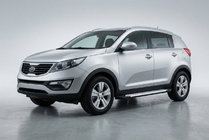 Kia Sportage 2010–2015 Stranske stopnice Allmond Grey (2 kosa, aluminij) fotografija 1