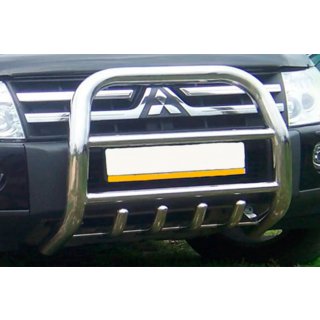 Sprednji zaščitni lok (bullbar) QT011 (nerjaveče jeklo) Mitsubishi Pajero Wagon IV 2006–2021 fotografija 3
