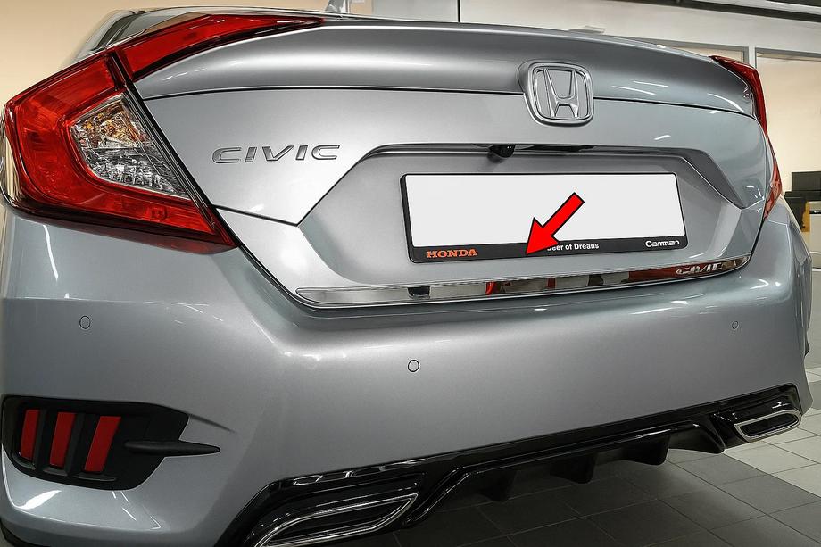 Honda Civic Limuzina X 2016–2021 Nerjaveča zaščitna letvica roba prtljažnika OmsaLine - italijansko nerjavno jeklo Image