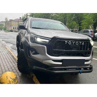 Sprednji dvojni zaščitni lok Vegas (2015-2020, črn, 76 mm) Toyota Hilux 2015– fotografija 1