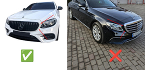 Mercedes Razred E W213 2016–2023 Sprednja maska Diamond Black (za Avantgarde/AMG-Line/E43 AMG/E53 AMG 2016-2020) fotografija 5