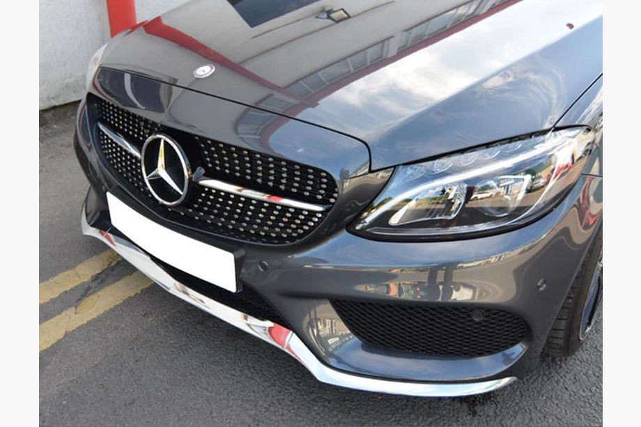 Mercedes C-class W205 2014–2021 Sprednja maska Diamond Silver (za Avantgarde/AMG-Line/C43 AMG) Fotografija 16