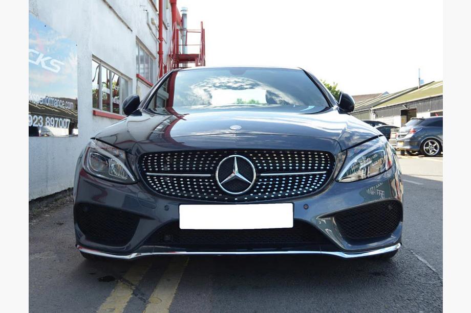 Mercedes C-class W205 2014–2021 Sprednja maska Diamond Silver (za Avantgarde/AMG-Line/C43 AMG) Fotografija 19
