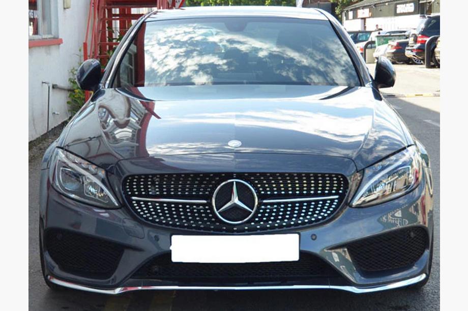 Mercedes C-class W205 2014–2021 Sprednja maska Diamond Silver (za Avantgarde/AMG-Line/C43 AMG) Fotografija 20
