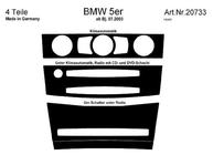 BMW Serija 5 E60/E61 2003–2010 Obloge armaturne plošče Meric Titan fotografija 6