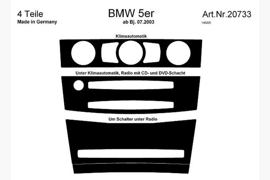BMW Serija 5 E60/E61 2003–2010 Obloge armaturne plošče Meric Fotografija 6