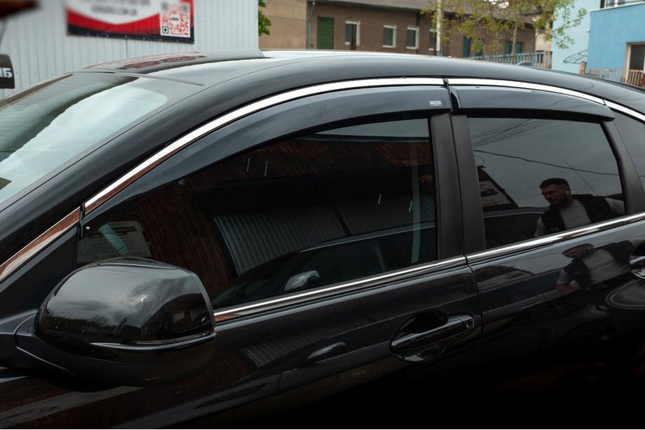 Honda CRV 2012–2016 Vetrni deflektorji oken s kromirano letvico (4 kos, Niken) Image