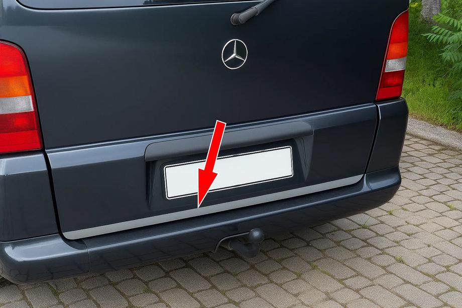 Mercedes Vito W638 1996–2003 Nerjaveča zaščitna letvica roba prtljažnika Image