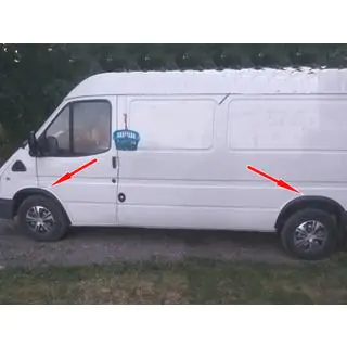 Obrobe kolotekov (4 kosi, črne) Ford Transit 1991–2000 fotografija 1