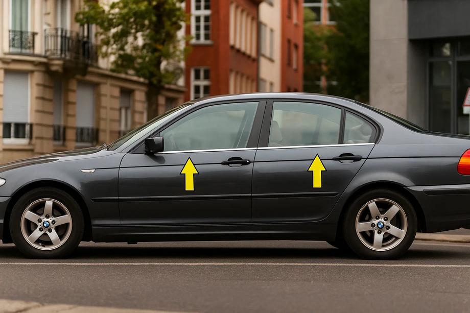BMW serija 3 E46 1998–2006 Okenske obrobe (nerjaveče jeklo) OmsaLine - italijansko nerjavno jeklo Image