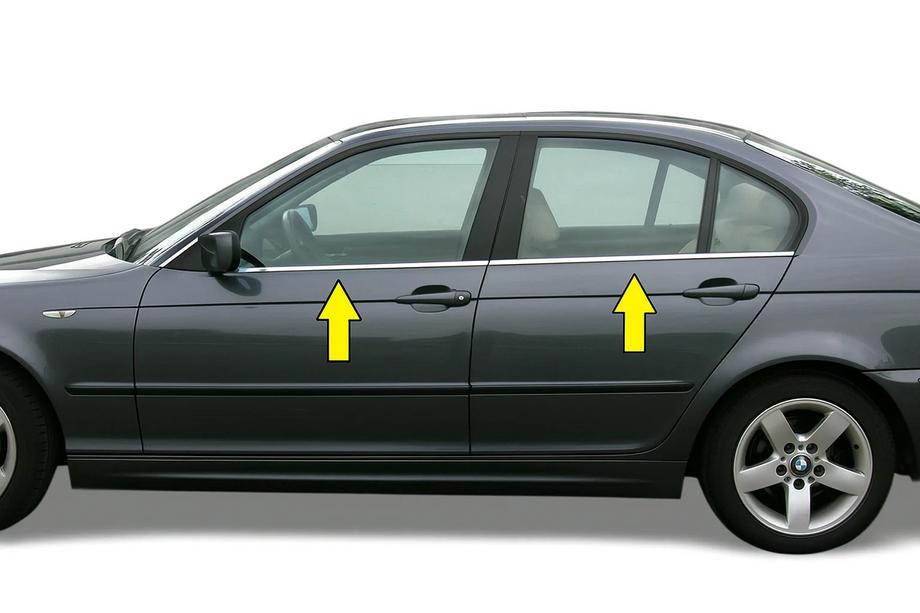 BMW serija 3 E46 1998–2006 Okenske obrobe (nerjaveče jeklo) Fotografija 2