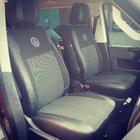 Volkswagen T5 Caravelle 2004–2010 Avtomobilske prevleke za sedeže (eko usnje in tkanina, Premium) Celoten salon + sprednja sedeža (1+1) fotografija 7